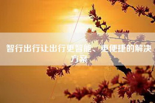 智行出行让出行更智能、更便捷的解决方案