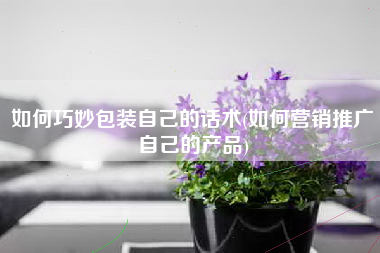 如何巧妙包装自己的话术(如何营销推广自己的产品)