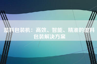 湿料包装机：高效、智能、精准的湿料包装解决方案