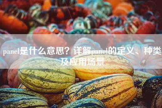 panel是什么意思？详解panel的定义、种类及应用场景