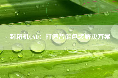 封箱机CAD：打造智能包装解决方案