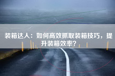 装箱达人：如何高效抓取装箱技巧，提升装箱效率？