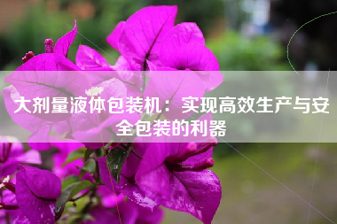 大剂量液体包装机：实现高效生产与安全包装的利器