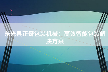 东光县正奇包装机械：高效智能包装解决方案