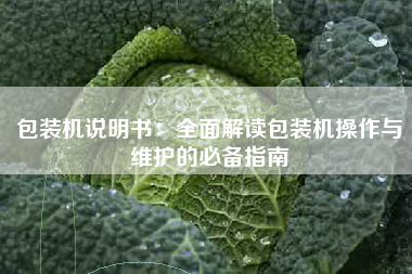 包装机说明书：全面解读包装机操作与维护的必备指南