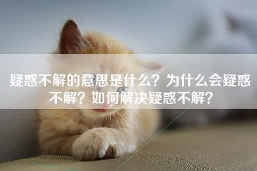 疑惑不解的意思是什么？为什么会疑惑不解？如何解决疑惑不解？