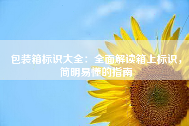 包装箱标识大全：全面解读箱上标识，简明易懂的指南