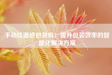 手动挂面纸包装机：提升包装效率的智能化解决方案